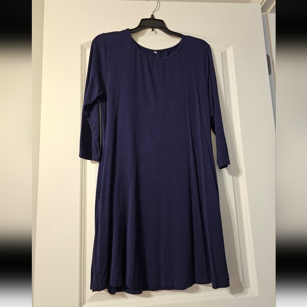 Navy Blue 3/4 Sleeve Dress